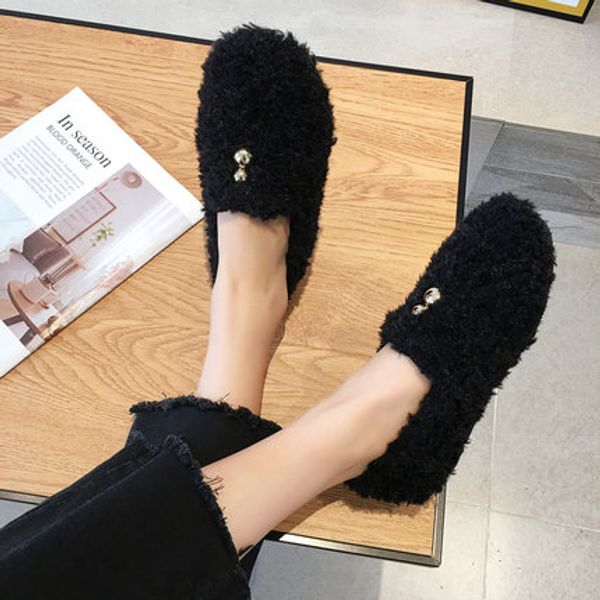 fur shoes women winter wear 2020 new wild lazy net red one pedal lazy peas shoes plus velvet cotton, Black
fur shoes women winter wear 2020 new wild lazy net red one pedal lazy peas shoes plus velvet cotton, Black