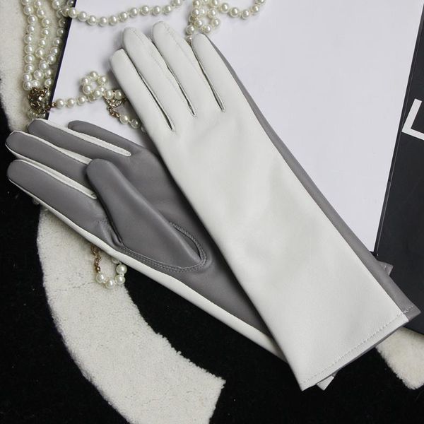 five fingers gloves clashing colors 28cm women genuine leather quality elegant autumn winter trendy female glove simple sheepskin, Blue;gray
five fingers gloves clashing colors 28cm women genuine leather quality elegant autumn winter trendy female glove simple sheepskin, Blue;gray