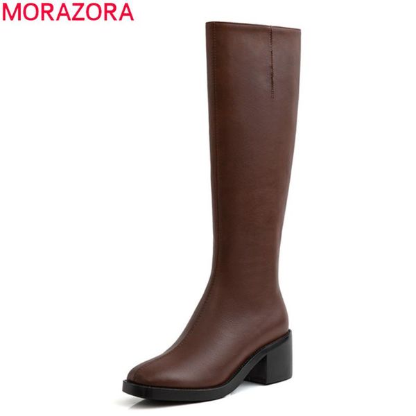 new genuine leather women boots thick high heels square toe ladies shoes black brown winter knee high boot
new genuine leather women boots thick high heels square toe ladies shoes black brown winter knee high boot