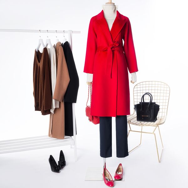 2020 autumn winter wool coat fashion women with belt turn-down collar wool jacket cashmere coat, Black
2020 autumn winter wool coat fashion women with belt turn-down collar wool jacket cashmere coat, Black