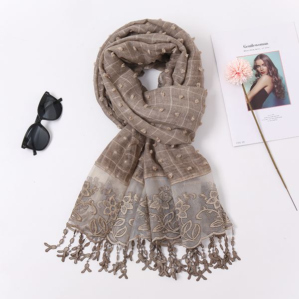 plain lace floral pom cotton scarf plaid tassel tie-dyed cotton scarves women muslim hijab stoles female autumn headband foulard, Blue;gray
plain lace floral pom cotton scarf plaid tassel tie-dyed cotton scarves women muslim hijab stoles female autumn headband foulard, Blue;gray
