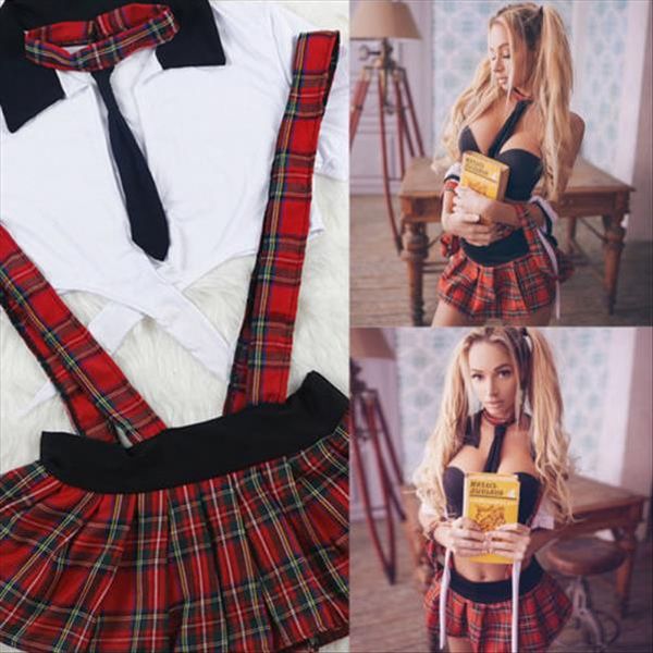 women ladies naughty high school girl plaid strapless short sleeve crop straps fancy skirt 2pcs costume outfit cosplay, Gray
women ladies naughty high school girl plaid strapless short sleeve crop straps fancy skirt 2pcs costume outfit cosplay, Gray
