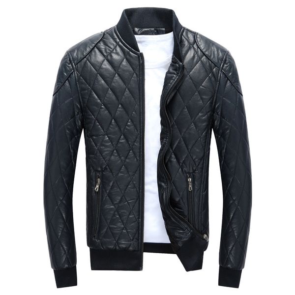 men's leather jackets stand collar thick warm motorcycle bike riding faux jacket, Black
men's leather jackets stand collar thick warm motorcycle bike riding faux jacket, Black