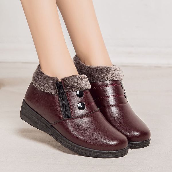 boots comfortable winter shoes women fur waterproof ladies ankle booties outdoor leather mother flat warm 9 colors, Black
boots comfortable winter shoes women fur waterproof ladies ankle booties outdoor leather mother flat warm 9 colors, Black