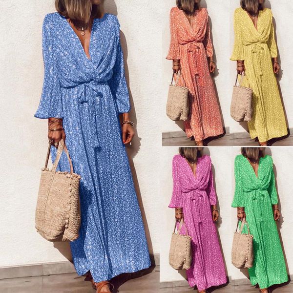 casual dresses women cross v-neck flare sleeve bohemia floral print bow bandage long maxi dress vestidos femininos, Black;gray
casual dresses women cross v-neck flare sleeve bohemia floral print bow bandage long maxi dress vestidos femininos, Black;gray