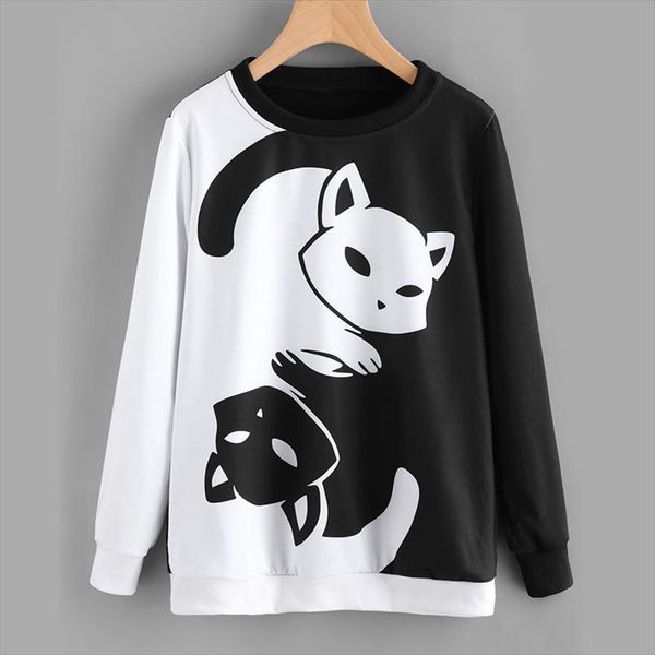 women hoodies sweatshirts autumn and winter casual printing cat pullover womens clothes long sleeve round neck female, Black
women hoodies sweatshirts autumn and winter casual printing cat pullover womens clothes long sleeve round neck female, Black
