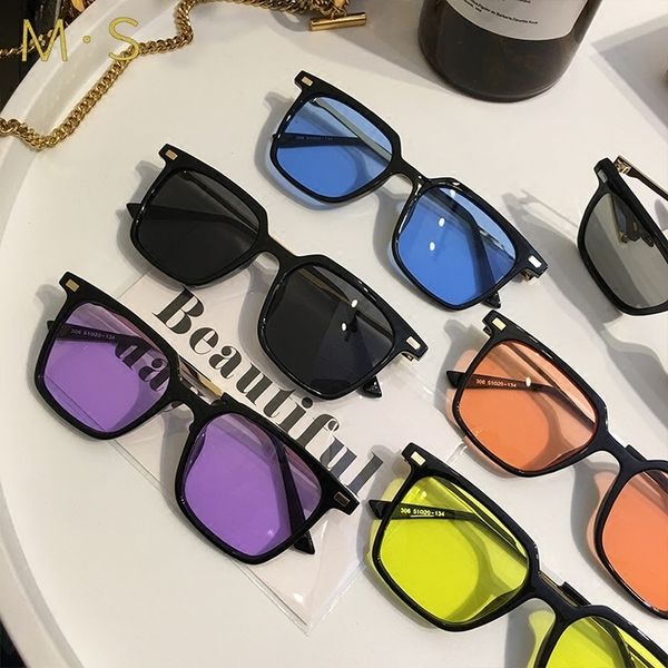 ms new trends 2020 men sunglasses fashion ocean lens women sunglasses square glasses uv400, White;black