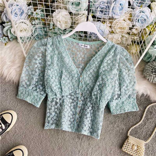 perspective v-neck flowers embroidery lace -lace shirts waist thin short puff sleeve blouses cardigan crop blusas, White
perspective v-neck flowers embroidery lace -lace shirts waist thin short puff sleeve blouses cardigan crop blusas, White