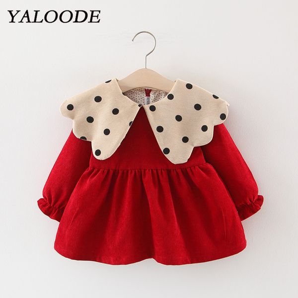 yaloode new baby girl dress long sleeve corduroy dot baby princess party birthday dress girl clothes infant toddler, Red;yellow
yaloode new baby girl dress long sleeve corduroy dot baby princess party birthday dress girl clothes infant toddler, Red;yellow