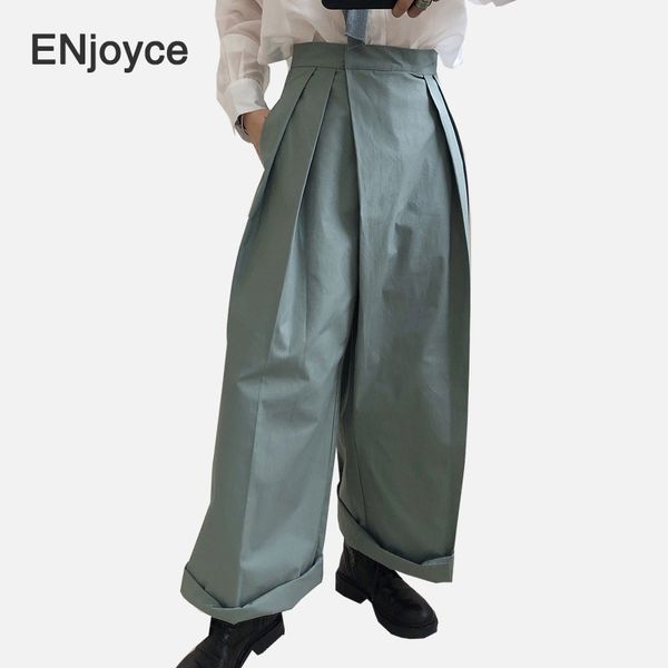 women 2020 fall new vintage grey green straight pants casual wild wide leg trousers streetwear chic loose oversize harem pant, Black;white
women 2020 fall new vintage grey green straight pants casual wild wide leg trousers streetwear chic loose oversize harem pant, Black;white