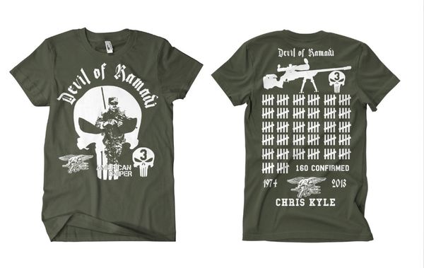 the devil of ramadi t-shirt oliv chris kyle american sniper scharfschutze cpo new double-sided men's new fashion shirt
the devil of ramadi t-shirt oliv chris kyle american sniper scharfschutze cpo new double-sided men's new fashion shirt