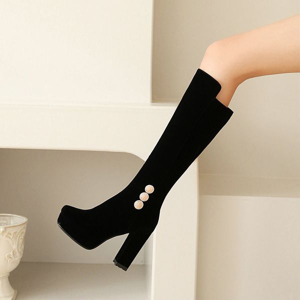 size 34-43 new 2020 knee high boots women faux suede thigh high boots platform stretch slim ladies women's winter, Black
size 34-43 new 2020 knee high boots women faux suede thigh high boots platform stretch slim ladies women's winter, Black