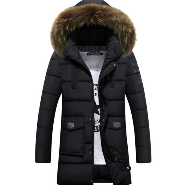 2020 men medium long hooded jackets coat winter thicken warm male outerwear parkas fur collar dismountable cotton-padded jacket, Black 
2020 men medium long hooded jackets coat winter thicken warm male outerwear parkas fur collar dismountable cotton-padded jacket, Black