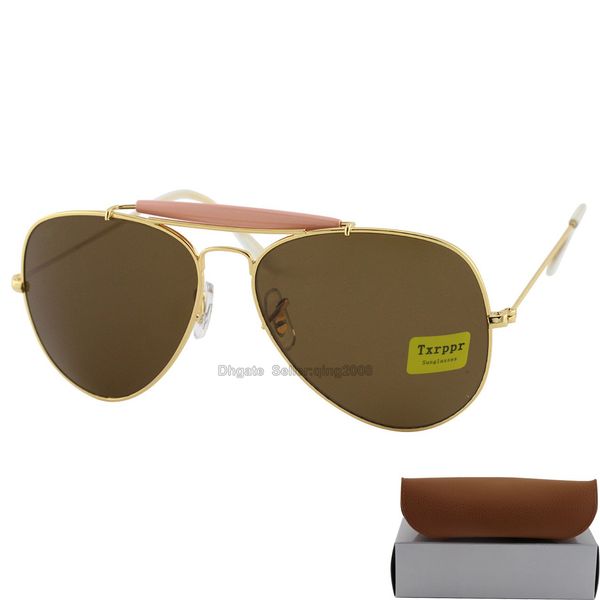 new arrival txrppr pilot sunglasses for mens womens outdoorsman sun glasses gold/brown 62mm glass lenses with box, White;black
new arrival txrppr pilot sunglasses for mens womens outdoorsman sun glasses gold/brown 62mm glass lenses with box, White;black