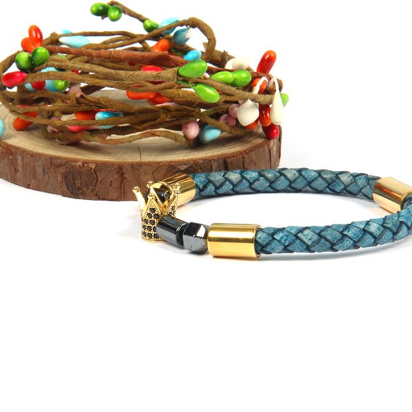 wholesale 1pcs genuine leather bracelet men gold stainless steel beads magnetic clasp vintage male bangle crown bracelets women jewelry, Black
wholesale 1pcs genuine leather bracelet men gold stainless steel beads magnetic clasp vintage male bangle crown bracelets women jewelry, Black
