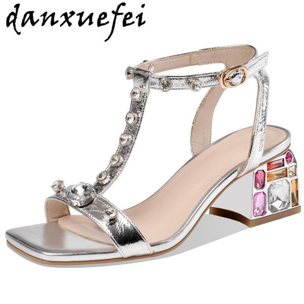 women's genuine leather crystal t-strap thick high heel open toe summer summer dress pumps style comfortable sandals shoes, Black
women's genuine leather crystal t-strap thick high heel open toe summer summer dress pumps style comfortable sandals shoes, Black