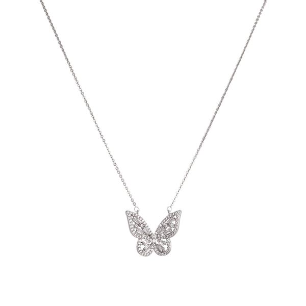 fashion jewelry exquisite inlaid zircon pendant necklace butterfly party necklace, Silver
fashion jewelry exquisite inlaid zircon pendant necklace butterfly party necklace, Silver