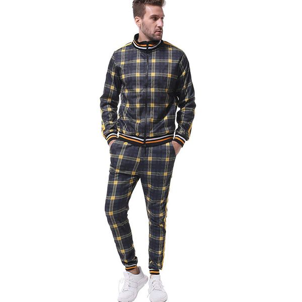 2020 autumn and winter new style style men's sports and leisure suit 3d plaid slim coat trousers for men suit, Black
2020 autumn and winter new style style men's sports and leisure suit 3d plaid slim coat trousers for men suit, Black