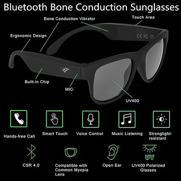 audio wireless men bluetooth sport sunglasses bone conduction smart polarized headphones bluetooth sunglasses ch01, Blue
audio wireless men bluetooth sport sunglasses bone conduction smart polarized headphones bluetooth sunglasses ch01, Blue