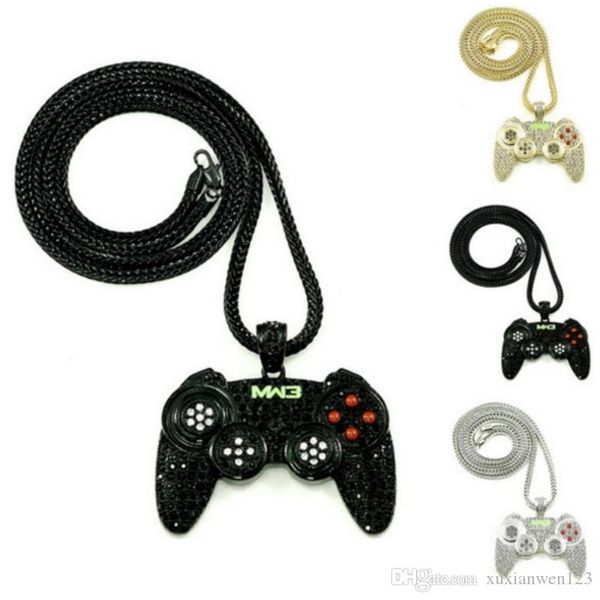 hip hop game machine handle gold pendants necklaces & pendants bling bling iced out crystal necklaces stainless steel rope chain, Silver
hip hop game machine handle gold pendants necklaces & pendants bling bling iced out crystal necklaces stainless steel rope chain, Silver