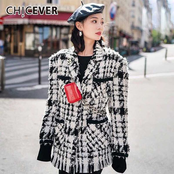 chicever plaid patchwork tassel tweed coats women lapel collar long sleeve casual jackets female fashion 2020 clothing new tide, Black
chicever plaid patchwork tassel tweed coats women lapel collar long sleeve casual jackets female fashion 2020 clothing new tide, Black