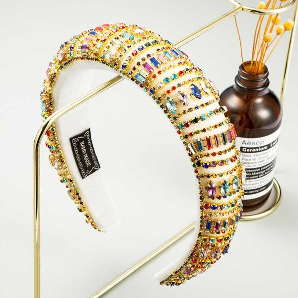 vintage multi color rhinestone headband for woman hand made geometric crystal sponge hairband woman wedding party hair accessory, Golden;silver
vintage multi color rhinestone headband for woman hand made geometric crystal sponge hairband woman wedding party hair accessory, Golden;silver