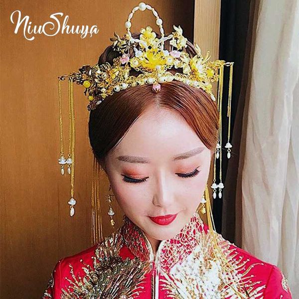 niushuya traditional chinese hair accessories style vintage chinese headdress headpiece gold hair jewellery bridal crown, Golden;silver
niushuya traditional chinese hair accessories style vintage chinese headdress headpiece gold hair jewellery bridal crown, Golden;silver