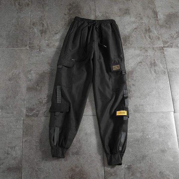 men's side pockets cargo harem pants 2020 ribbons black hip hop casual male joggers trousers fashion casual streetwear pants 6502
men's side pockets cargo harem pants 2020 ribbons black hip hop casual male joggers trousers fashion casual streetwear pants 6502