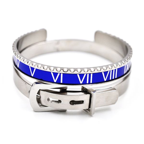 claasic royal roman numeral bracelet men's belt buckle bracelet stainless steel boy jewelry accessories cuff bracelets, Black 
claasic royal roman numeral bracelet men's belt buckle bracelet stainless steel boy jewelry accessories cuff bracelets, Black