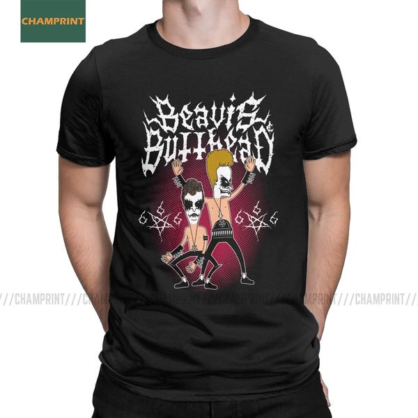 black metal beavis buttheads funny heavy metal 90's cartoon t-shirt for men old music tee shirt short sleeve t shirt 6xl
