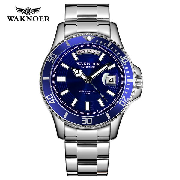 waknoer automatic watch classic design men stainless 5atm waterproof luminous calendar auto date luxury wristwatch montre homme, Slivery;brown
waknoer automatic watch classic design men stainless 5atm waterproof luminous calendar auto date luxury wristwatch montre homme, Slivery;brown