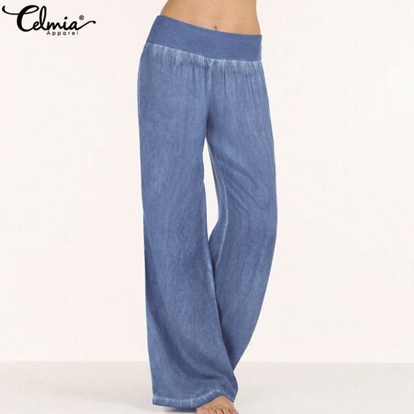s-5xl celmia women denim blue wide leg pants 2020 new female high elastic waist long pantalon solid casual loose trousers jeans, Black;white
s-5xl celmia women denim blue wide leg pants 2020 new female high elastic waist long pantalon solid casual loose trousers jeans, Black;white