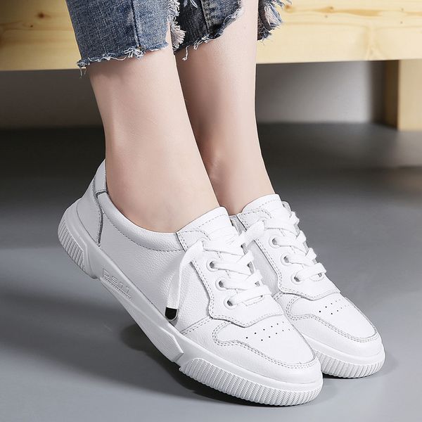 women flats white shoes sneakers ladies genuine leather lace up soft flat woman comfort casual new fashion white female shoes, Black
women flats white shoes sneakers ladies genuine leather lace up soft flat woman comfort casual new fashion white female shoes, Black