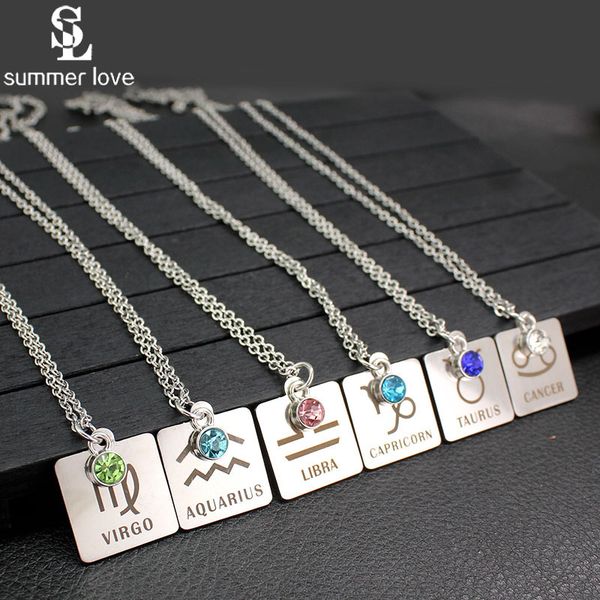 2020 новый нержавеющей стали 12 зодиак ожерелье для женщин кристалл birthstone созвездие площади ожерелье ювелирных подарков, Silver
2020 новый нержавеющей стали 12 зодиак ожерелье для женщин кристалл birthstone созвездие площади ожерелье ювелирных подарков, Silver