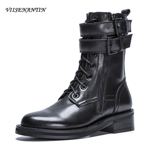 black women's cool motorcycle ankle boots new leather round toe thick heel high-handsome belt buckle short trendy boots
black women's cool motorcycle ankle boots new leather round toe thick heel high-handsome belt buckle short trendy boots