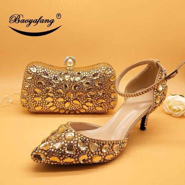 champagne golden crystal women wedding shoes with matching bags rhinestone high heels ankle strap shoes women party dress, Black
champagne golden crystal women wedding shoes with matching bags rhinestone high heels ankle strap shoes women party dress, Black