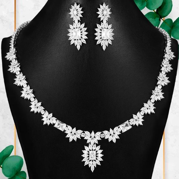 godki engagement drop necklace earring set jewelry sets for women wedding luxury full cubic zircon dubai bridal jewelry set 2020, Silver
godki engagement drop necklace earring set jewelry sets for women wedding luxury full cubic zircon dubai bridal jewelry set 2020, Silver