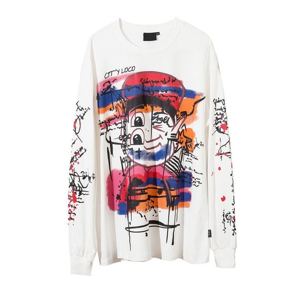 cartoon graffiti printed hip hop t-shirt long sleeve streetwear men's tshirts cotton tee shirts, White;black
cartoon graffiti printed hip hop t-shirt long sleeve streetwear men's tshirts cotton tee shirts, White;black