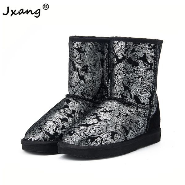 jxang 2020 style 100% genuine leather fashion girls winter snow boots for women warm winter shoes ing, Black
jxang 2020 style 100% genuine leather fashion girls winter snow boots for women warm winter shoes ing, Black