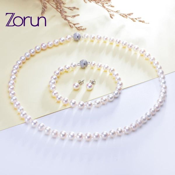 zorun genuine natural freshwater pearl sets fine jewelry 9-10mm with magnetic clasp with zircon for women new design good sale, Silver
zorun genuine natural freshwater pearl sets fine jewelry 9-10mm with magnetic clasp with zircon for women new design good sale, Silver