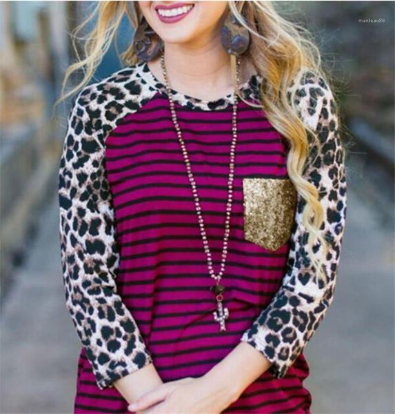 fashion woman long sleeve loose ladies leopard striped panelled women tshirts casual crew neck designer, White
fashion woman long sleeve loose ladies leopard striped panelled women tshirts casual crew neck designer, White
