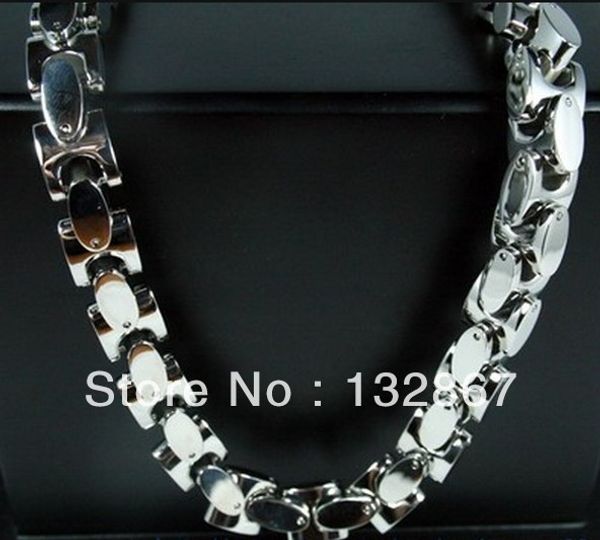 24' interlock bones chain stainless steel jewelry men's necklace 9mm 162g heavy punk style jewelry, Silver
24' interlock bones chain stainless steel jewelry men's necklace 9mm 162g heavy punk style jewelry, Silver