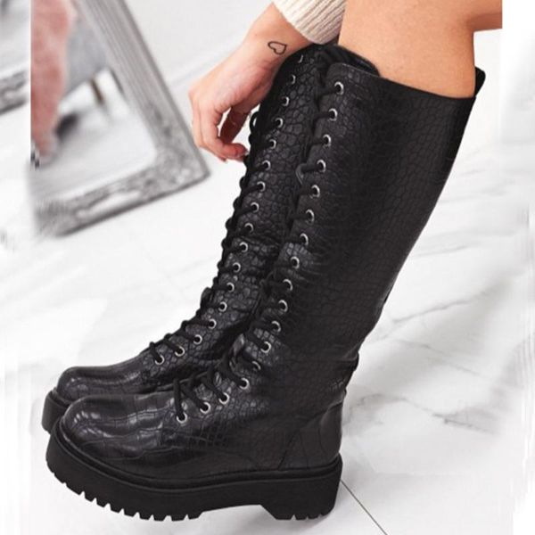 boots sarairis brand fashion dropship flat platform lace up winter shoes women alligator riding motorcycles, Black
boots sarairis brand fashion dropship flat platform lace up winter shoes women alligator riding motorcycles, Black