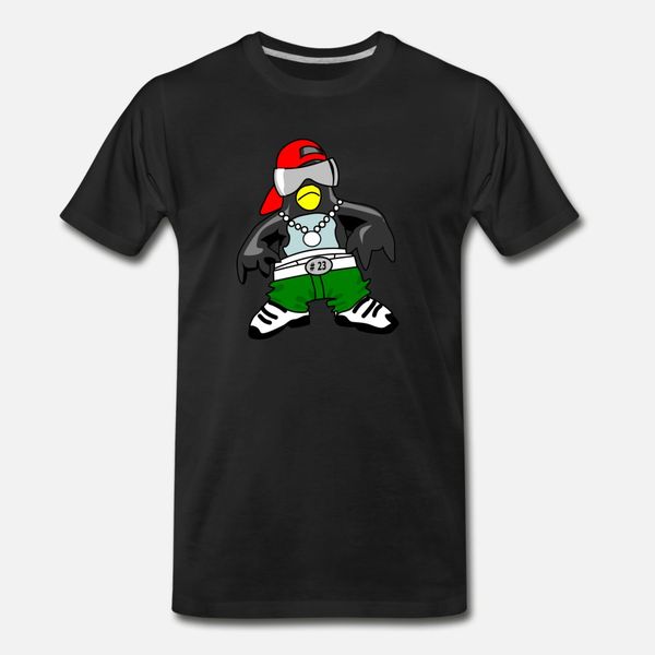 hip hop penguin t shirt men designs 100% cotton s-xxxl clothes fit casual spring original shirt