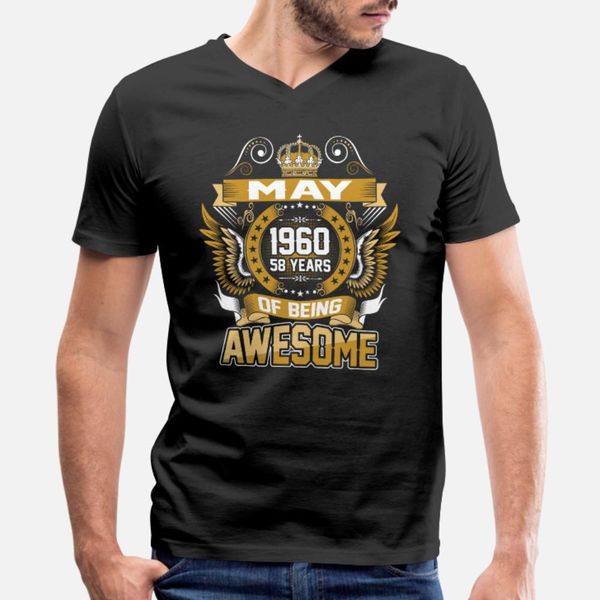may 1960 58 years of being awesome t shirt men personalized short sleeve s-xxxl family fitness breathable summer pattern shirt, White;black
may 1960 58 years of being awesome t shirt men personalized short sleeve s-xxxl family fitness breathable summer pattern shirt, White;black