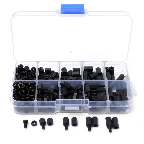 new нейлон черный hex распорки винт гайка stand-офф ассортимент kits набор ящик для инструментов
new нейлон черный hex распорки винт гайка stand-офф ассортимент kits набор ящик для инструментов