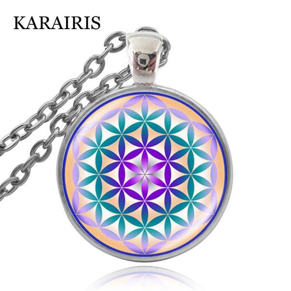 karairis sacred geometry flower of life pendant necklace mandala glass cabochon buddhism spiritual yoga necklace women jewelry, Silver
karairis sacred geometry flower of life pendant necklace mandala glass cabochon buddhism spiritual yoga necklace women jewelry, Silver