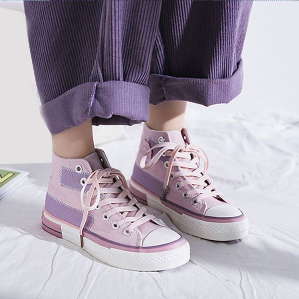 canvas flat shoes women casual sneakers 2020 patchwork ladies flats high female fashion platform students shoe autumn spring, Black
canvas flat shoes women casual sneakers 2020 patchwork ladies flats high female fashion platform students shoe autumn spring, Black
