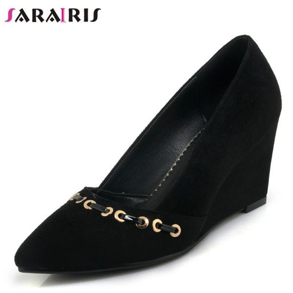 sarairis элегантный shallow остроконечные toe pumps женщины сексуальная заостренный toe насосы ladies comfy офис высокого клинья обувь, Black
sarairis элегантный shallow остроконечные toe pumps женщины сексуальная заостренный toe насосы ladies comfy офис высокого клинья обувь, Black