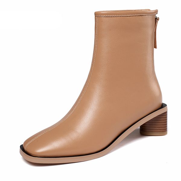 women boots genuine calf leather round toe ankle boots zipper closure winter lady brogue boots shoes, Black
women boots genuine calf leather round toe ankle boots zipper closure winter lady brogue boots shoes, Black
